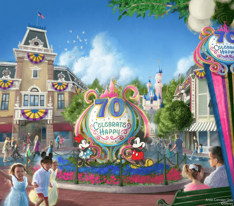 70th Anniversary Photo Spot on Mainstreet Disneyland